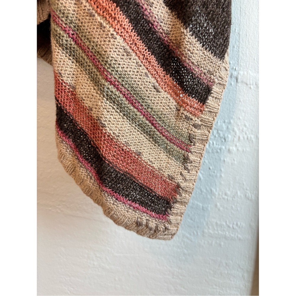 Ralph Lauren Hand Knit Southwestern Poncho Neutrals Earth Tones Desert Aunt - Picture 9 of 9